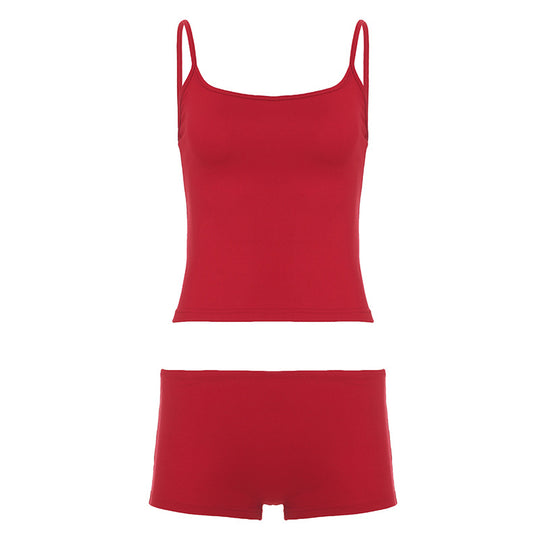 Damen bequemes Tanktop und Shorts-Set R&B