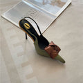 Damen elegante Slingback Pumps mit raffiniertem Blumendetail R&B