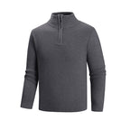 Herren modischer Strickpullover mit halbem Reißverschluss und strukturiertem Muster R&B