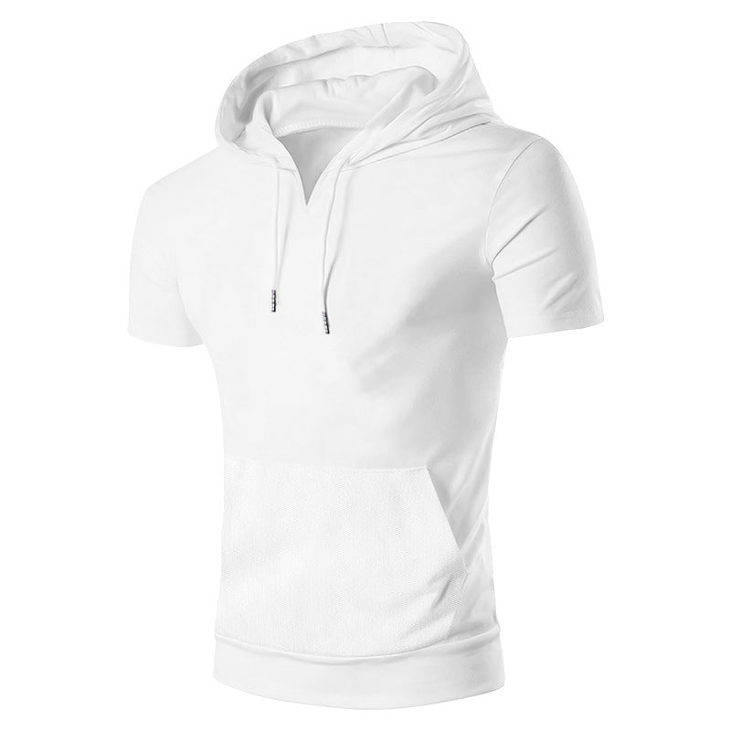 Herren lässiges Kapuzenshirt mit V-Ausschnitt und praktischer Bauchtasche R&B