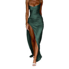 Damen Elegantes Wickelkleid mit hohem Schlitz und verführerischen Spaghettiträgern R&B