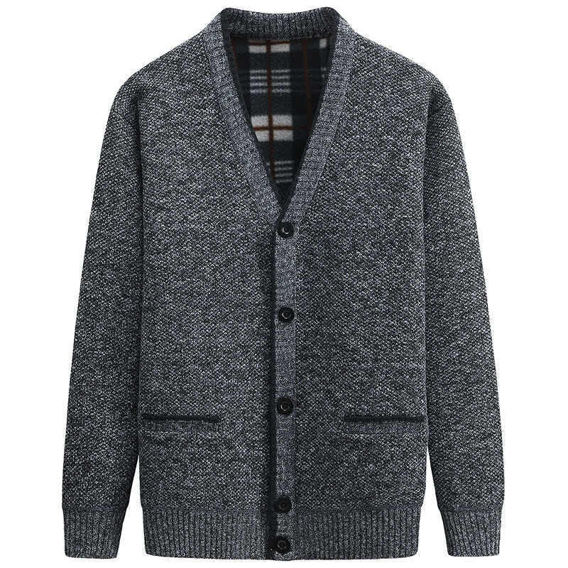 Herren Strickjacke mit V-Ausschnitt und hochwertigen Details R&B