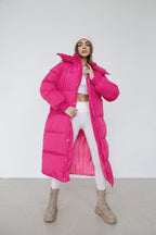 R&B | Pufferjacke GewR&Bt Übergröße Passform Knöchellang mit Kapuze Stehkragen