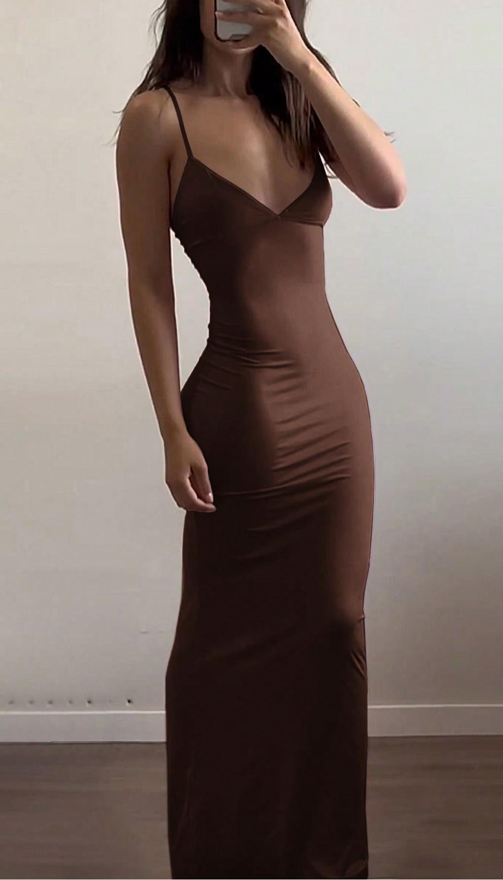 Damen Elegantes Etuikleid mit tiefem V-Ausschnitt und trägerlosem Design R&B