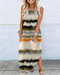 Damen Maxikleid mit modernem Farbverlauf und praktischem Seitentaschen-Design R&B