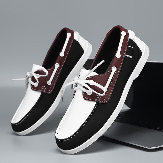 Herren maritim inspirierte Lederslipper mit sportlichem Design R&B