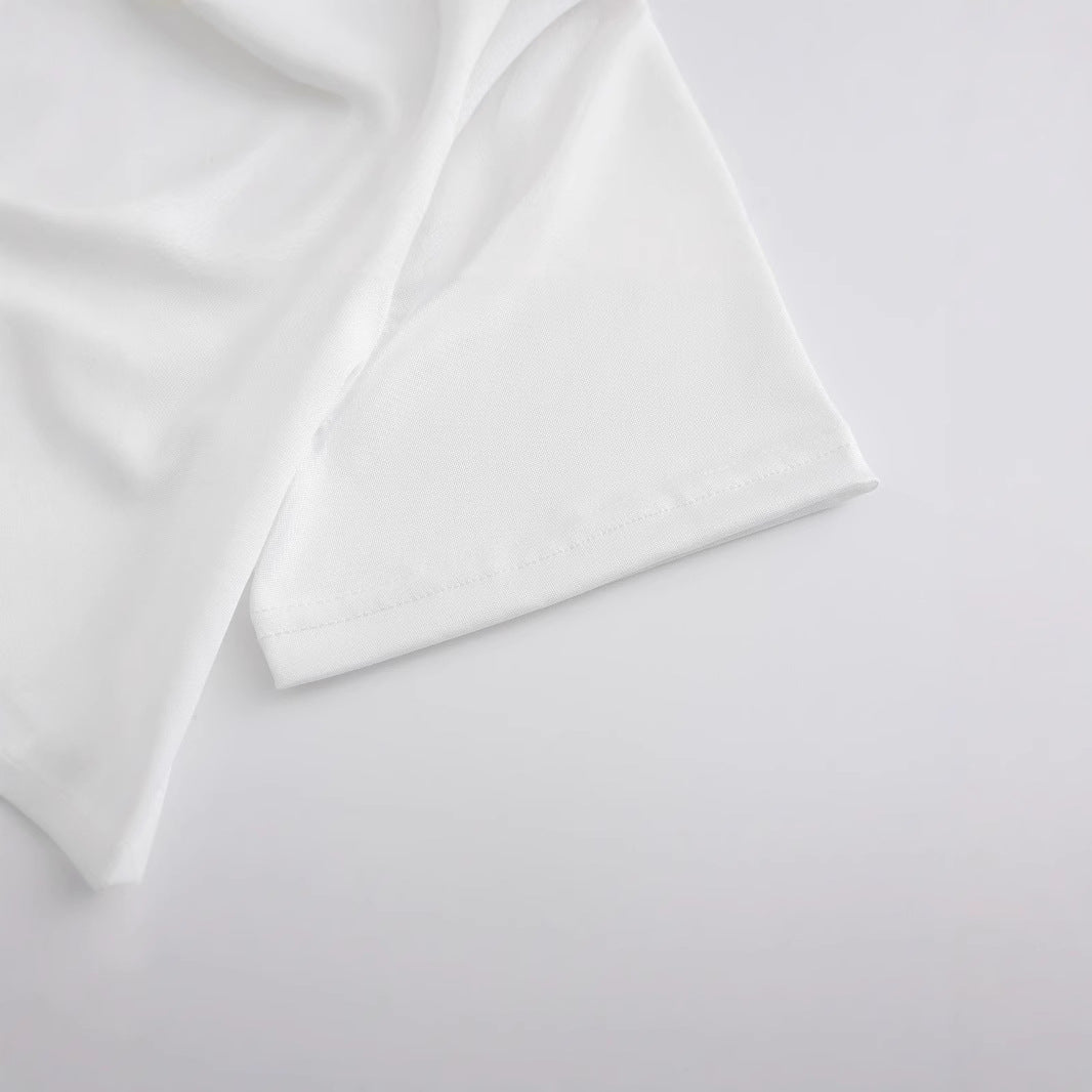 Damen Crop-Top mit entzückendem Kaninchenmotiv und Schleifendruck R&B