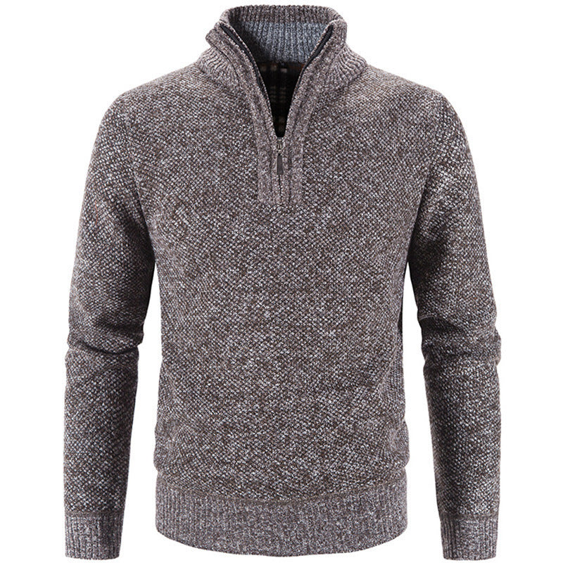 Herren modischer Rollkragenpullover mit elegantem Reißverschluss R&B