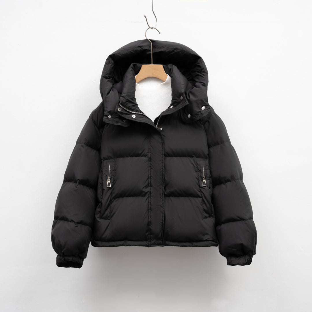 Damen Pufferjacke mit abnehmbarer Kapuze und voluminösem Schnitt R&B