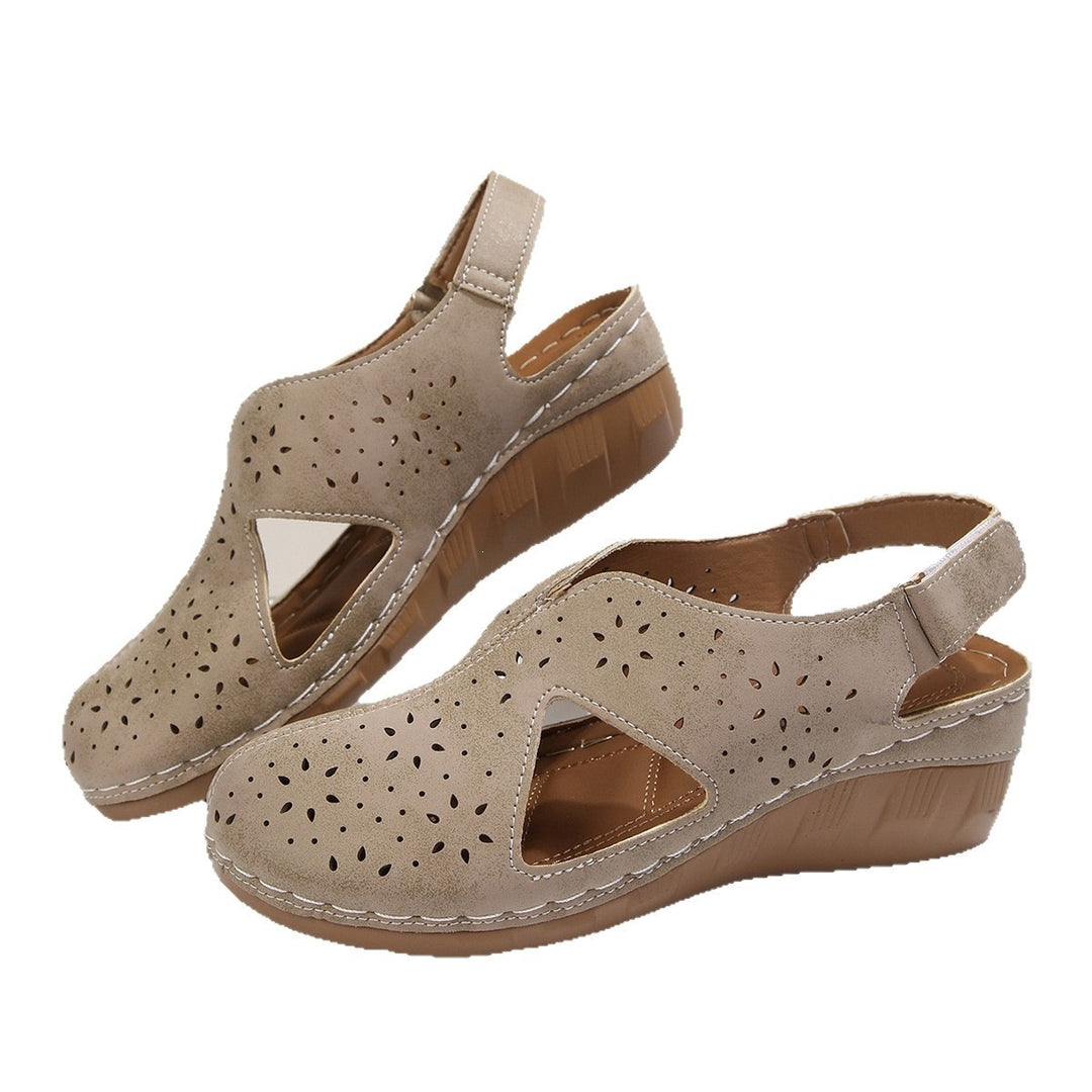 Damen Wedge-Pantoletten mit geschlitztem Design und rutschfester Sohle R&B