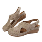 Damen Wedge-Pantoletten mit geschlitztem Design und rutschfester Sohle