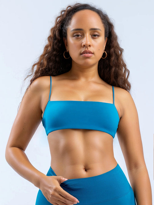Damen Sportliches Langarm Crop-Top mit angeschnittenem Design R&B