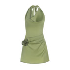 Damen Halsüberwurf Minikleid mit verführerischem Rüschendesign EB