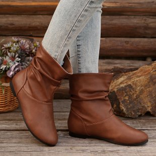 Damen modische Stiefeletten mit elegantem Rüschendesign und weichem Obermaterial R&B