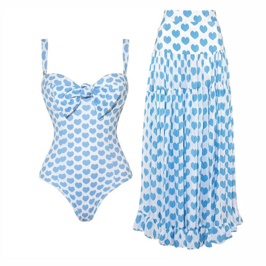 Damen Bikiniset mit Bandeau-Oberteil und Rüschenshorts R&B