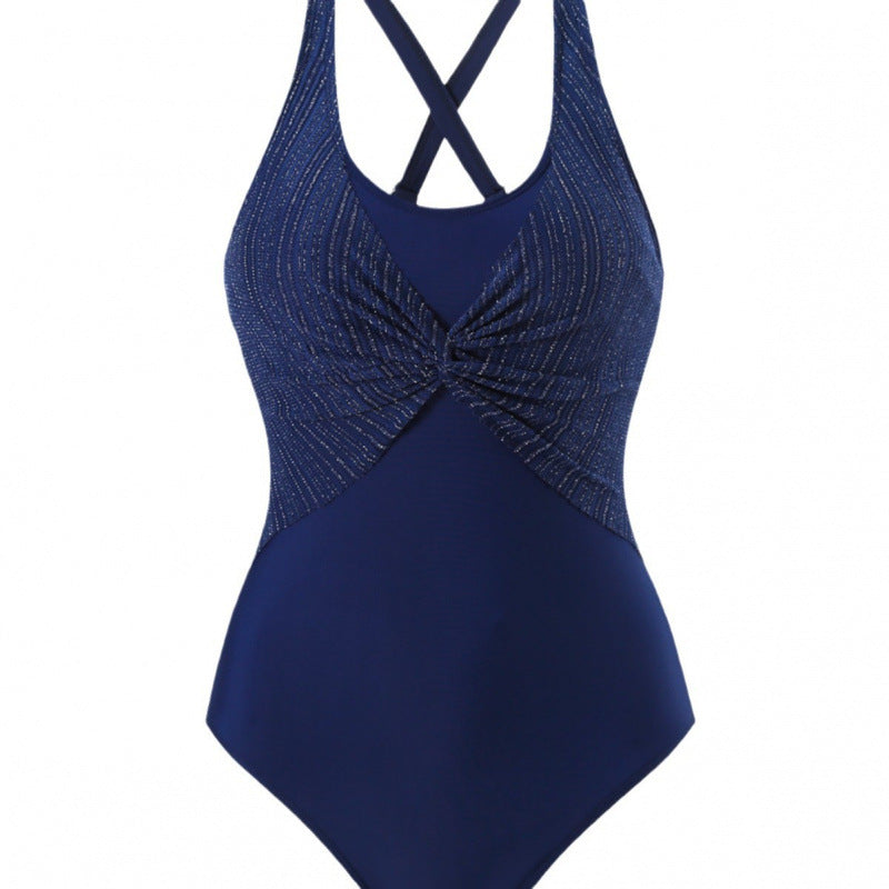 Damen Einteiler Badeanzug mit elegantem Wickeldesign R&B