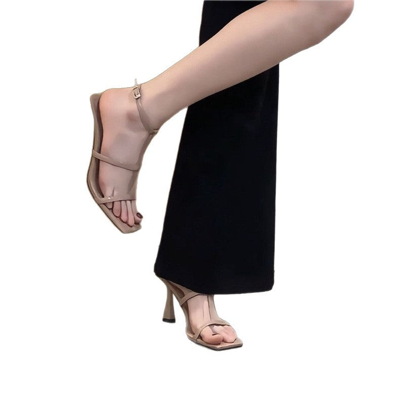 Damen elegante Sandalen mit verstellbaren Riemen und quadratischem Absatz R&B