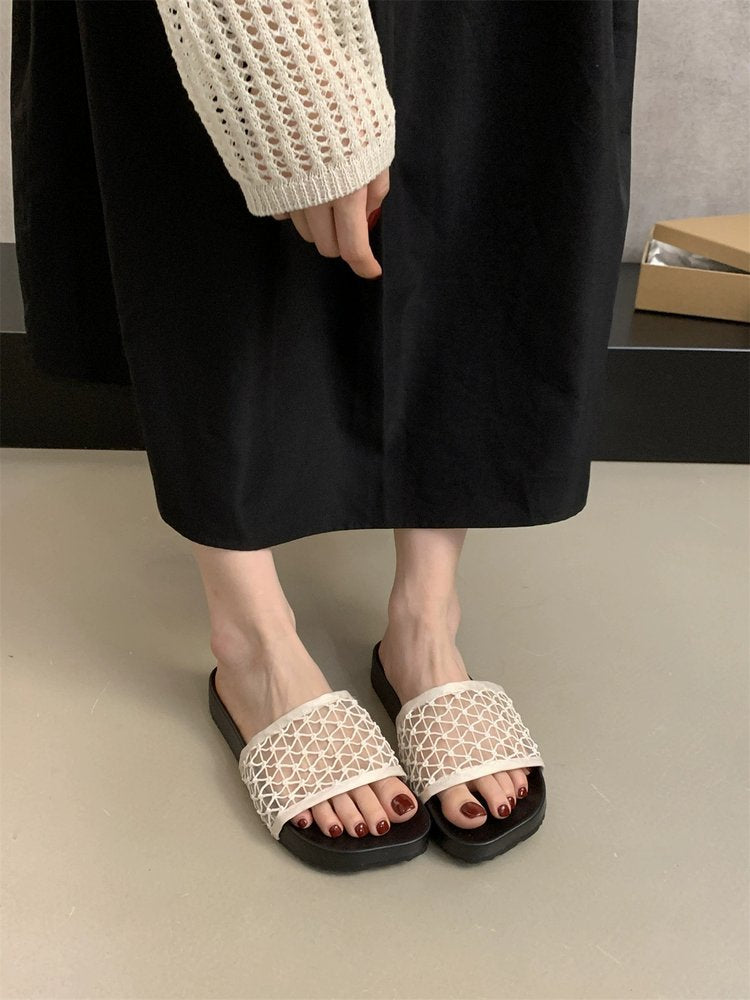 Damen modische Sandalen mit atmungsaktivem Netzdesign und rutschfester Sohle R&B
