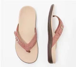 Damen bequeme Flip-Flops mit verstellbarem Riemen und ergonomischer Sohle R&B