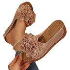 Damen Sandalen mit floralem Dekor R&B