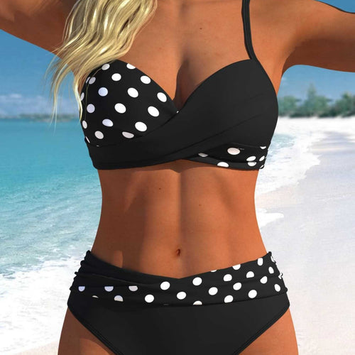 Damen Bikini-Set mit croppenden Oberteil und hohem Taillenschnitt R&B