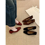 Damen elegante Slingback Pumps im Samt-Look R&B