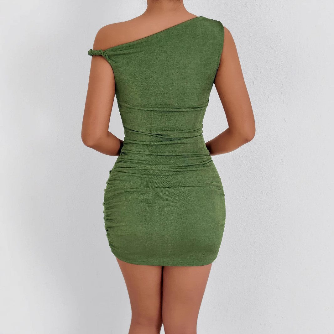 Damen Glamouröses Wickelminikleid mit asymmetrischem Ausschnitt und raffinierten Rüschendetails R&B