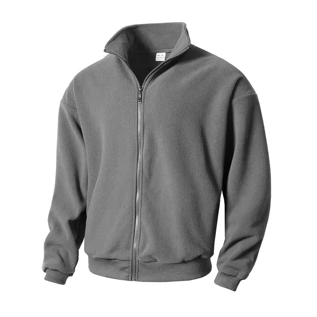 Herren Fleecejacke mit hohem Kragen und durchgehendem Reißverschluss R&B