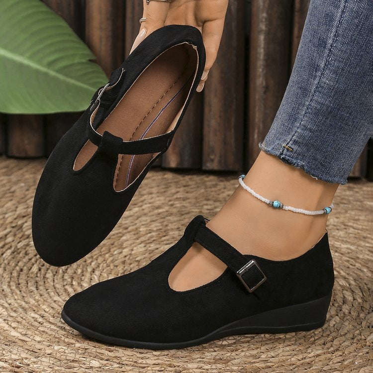 Damen Komfortable Ballerinas mit verstellbarem Riemen R&B