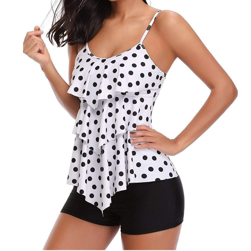 Damen Schwimmloche Tankini mit mehrlagigem Rüschendesign R&B