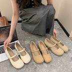 Damen Ballerina-Schuhe mit verstellbarem Riemchen und komfortablem Fußbett R&B