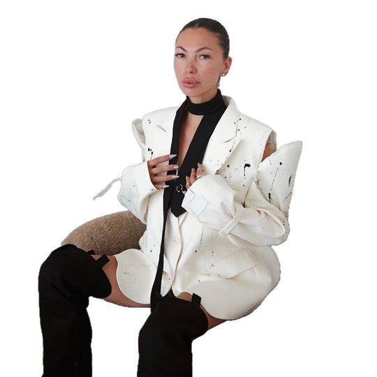 Damen Oversized Blazer mit kreativen Akzenten R&B