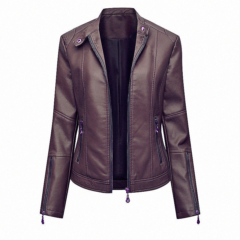 Damen Kunstlederjacke im Biker-Stil R&B