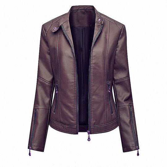 Damen Kunstlederjacke im Biker-Stil R&B
