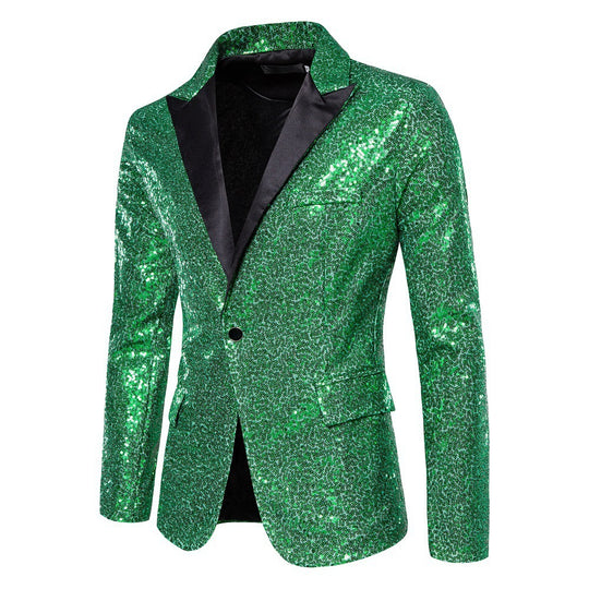 Herren schimmernder Pailletten Blazer R&B