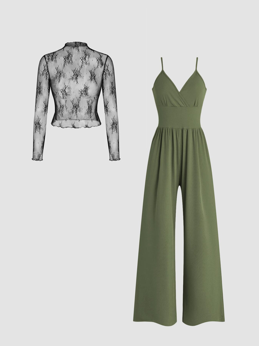 Damen elegantes und figurbetontes Jumpsuit-Set R&B