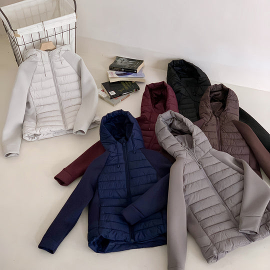 Damen Innovative Hybridjacke mit hohem Kragen und abnehmbarer Kapuze R&B