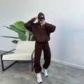 Damen lässiger Zweiteiler mit oversized Hoodie und Jogginghose R&B