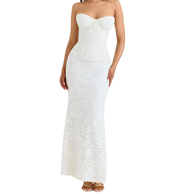 Damen Spitzen-Corsagenkleid R&B