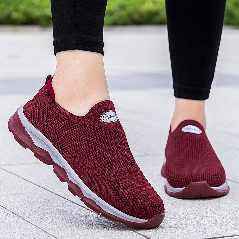 Damen Slip-On Laufschuhe mit atmungsaktivem Mesh-Obermaterial und flexibler Sohle R&B