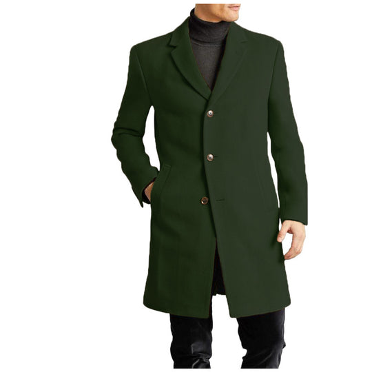 Herren elegante Wollmantel R&B