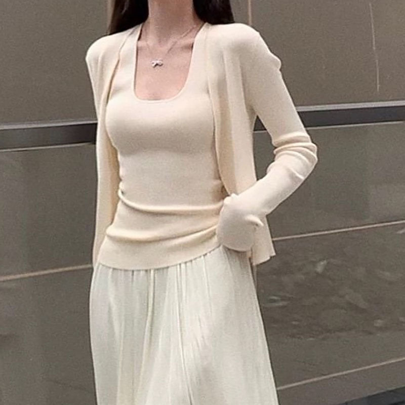 Damen Eleganter und bequemer Cardigan im minimalistischen Design R&B
