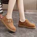 Damen kuschelige Clogs mit modischem Schnallenverschluss und weichem Innenfutter R&B
