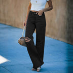 Damen Weit geschnittene Ripped Jeans mit hohem Bund und moderner Waschung R&B