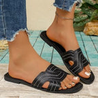 Damen Offene Mules mit modischem Flecht-Design R&B