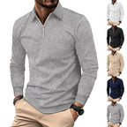 Herren hochwertiger Strickpullover mit Stehkragen und modischem Reißverschluss R&B