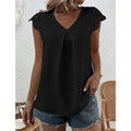 Damen Bluse mit Spitzenärmeln und V-Ausschnitt