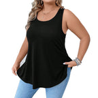 Damen lässiges Tanktop mit dekorativen Trägerdetails und asymmetrischem Saum R&B