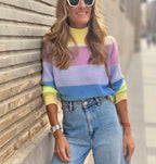 Damen modischer Strickpullover mit Farbverlauf R&B