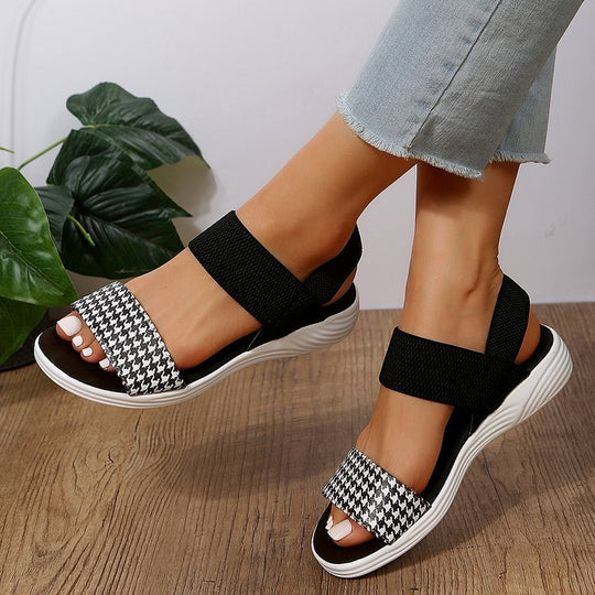 Damen Freizeitsandalen mit elastischen Riemen und rutschfester Sohle R&B